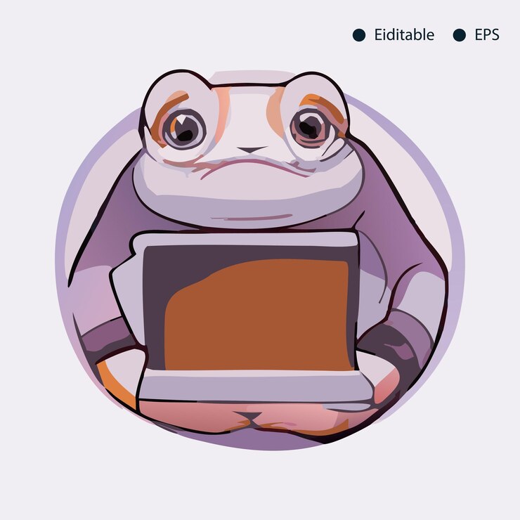 Vector frog reunión de negocios conferencia en la oficina línea plana icono vectorial para móvil