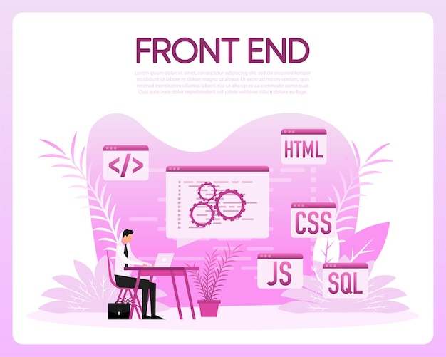 Vector front-end desarrollo de software código de programación ilustración vectorial