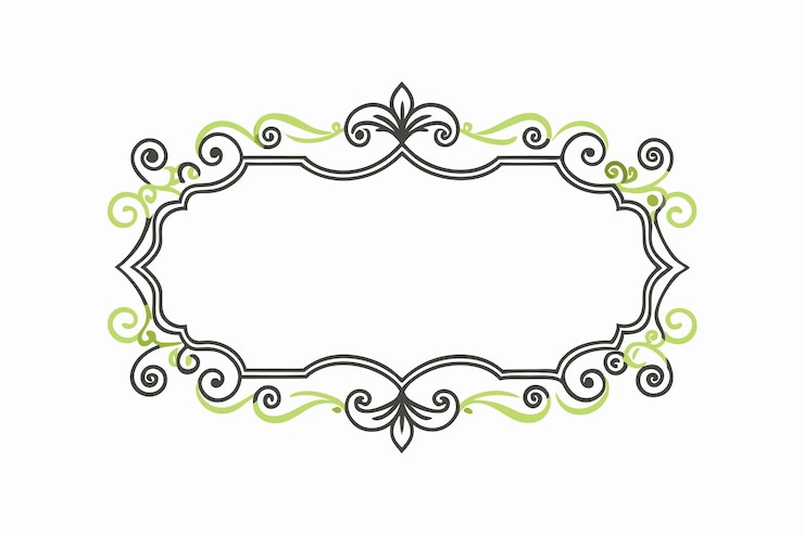 Vector frontera caligráfica decorativa de época