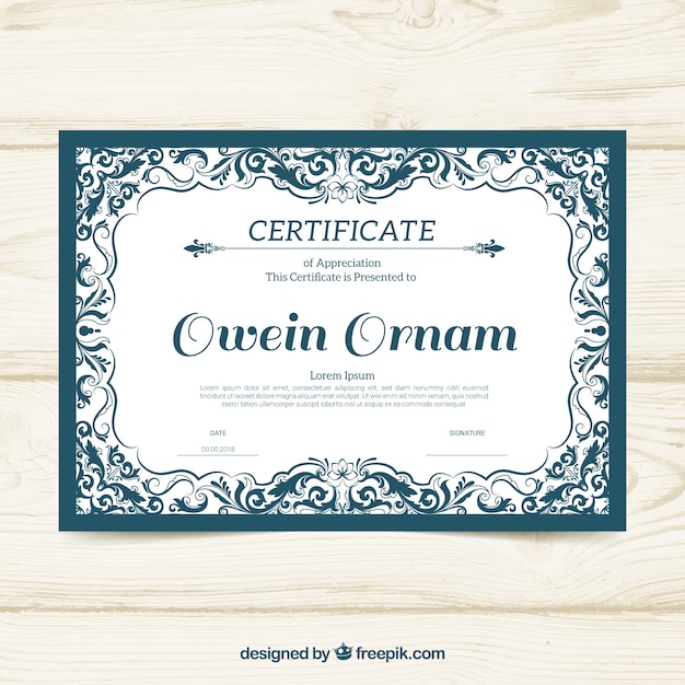 Frontera del certificado ornamental