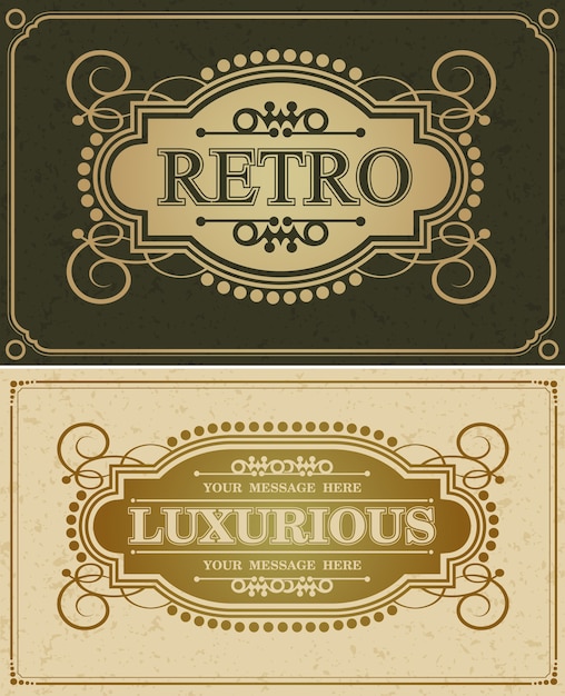 Frontera de diseño de lujo retro caligráfico