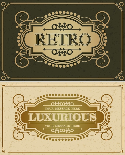 Vector frontera de diseño de lujo retro caligráfico