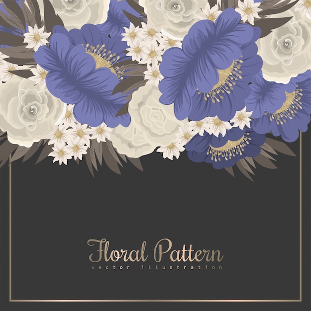Frontera de diseños de flores