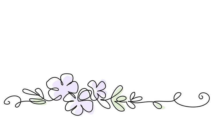 Vector frontera de fila de decoración de flores continuo dibujo de una línea obra de arte de contorno minimalista vectorial