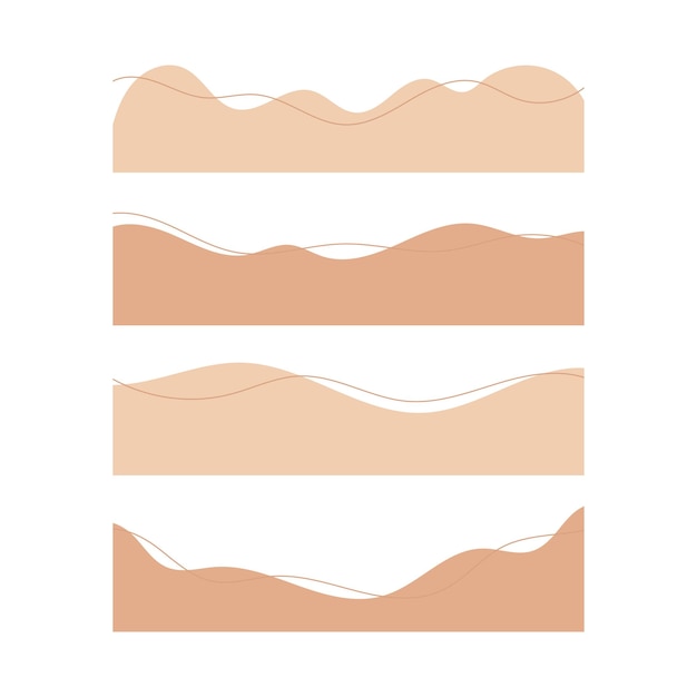 Frontera de forma de mancha orgánica abstracta de color neutro Ilustración vectorial plana