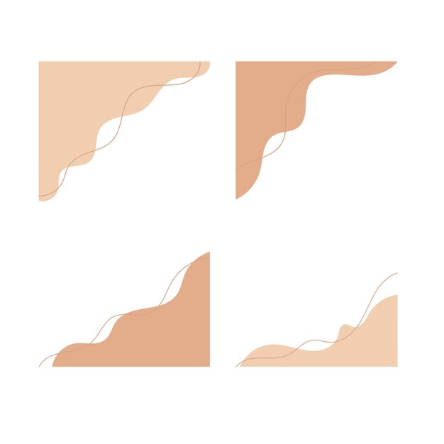 Frontera de forma de mancha orgánica abstracta de color neutro Ilustración vectorial plana