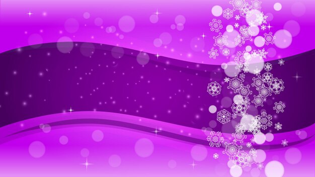 Frontera de invierno con copos de nieve ultravioleta Telón de fondo de Año Nuevo Marco de nieve para invitación de tarjeta de regalo de volante oferta comercial y anuncio Fondo de moda de Navidad Banner helado de vacaciones con borde de invierno