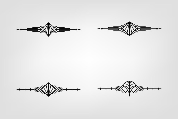 Frontera de línea Art Deco Marcos de oro árabes modernos Líneas decorativas Fronteras y elementos de diseño vectorial de marco de etiqueta de oro geométrico