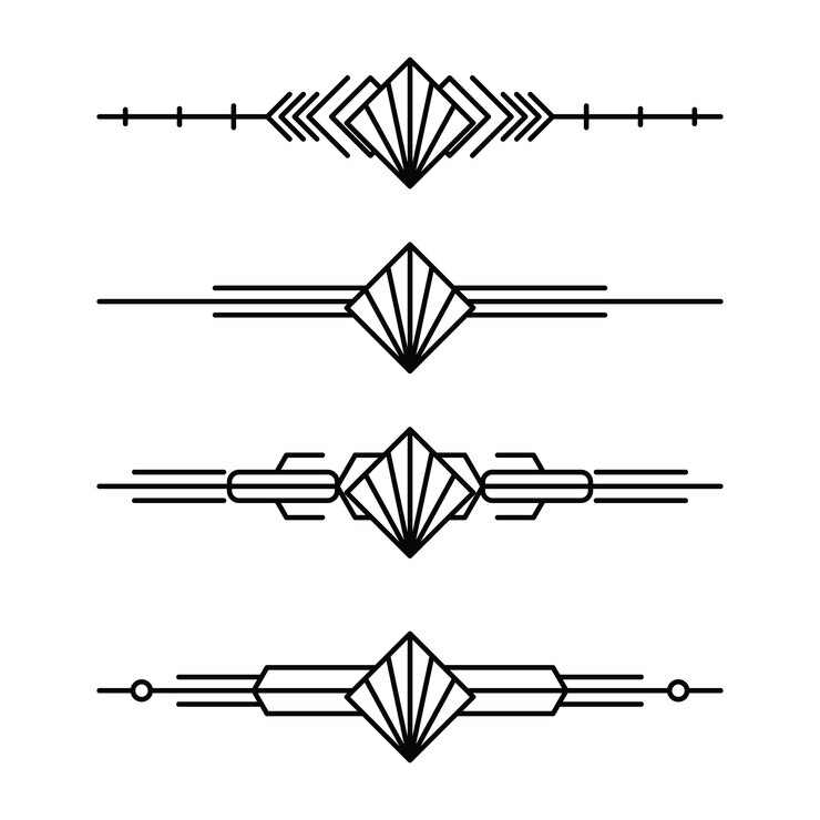 Vector frontera de línea art deco marcos de oro árabes modernos líneas decorativas fronteras y elementos de diseño vectorial de marco de etiqueta de oro geométrico
