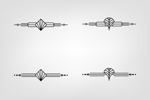 Frontera de línea Art Deco Marcos de oro árabes modernos Líneas decorativas Fronteras y elementos de diseño vectorial de marco de etiqueta de oro geométrico