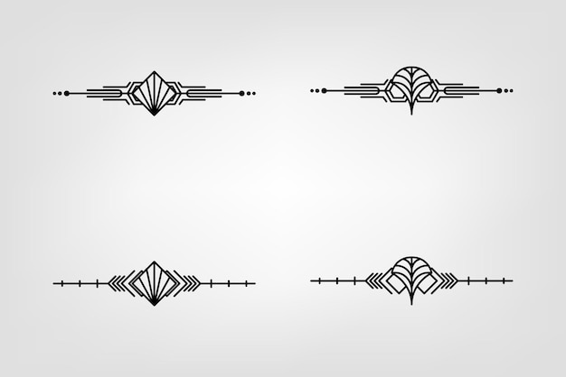 Frontera de línea Art Deco Marcos de oro árabes modernos Líneas decorativas Fronteras y elementos de diseño vectorial de marco de etiqueta de oro geométrico