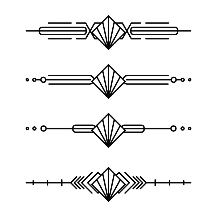Vector frontera de línea art deco marcos de oro árabes modernos líneas decorativas fronteras y elementos de diseño vectorial de marco de etiqueta de oro geométrico