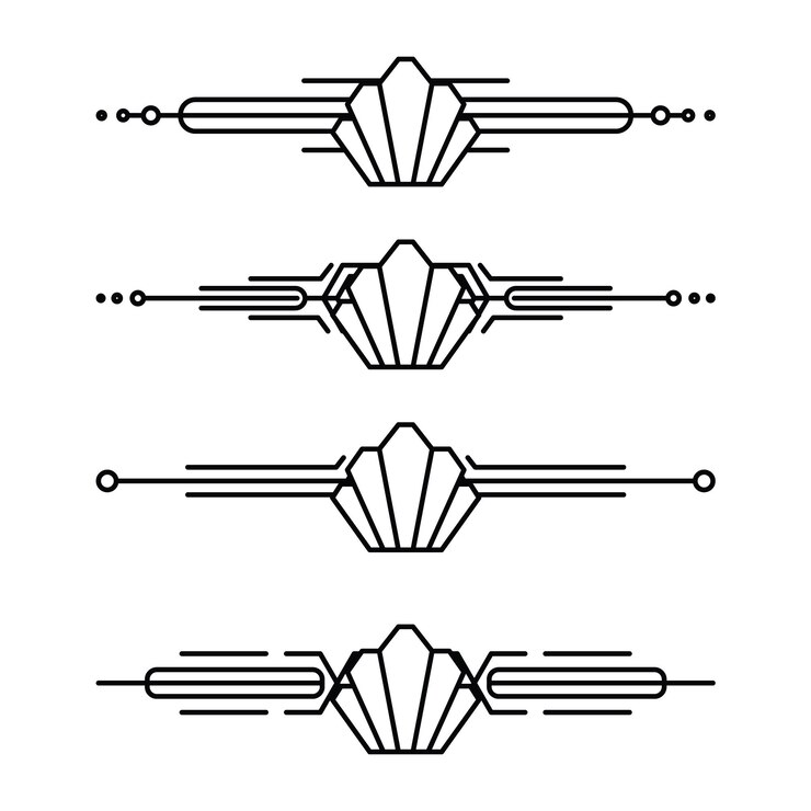 Vector frontera de línea art deco marcos de oro árabes modernos líneas decorativas fronteras y elementos de diseño vectorial de marco de etiqueta de oro geométrico