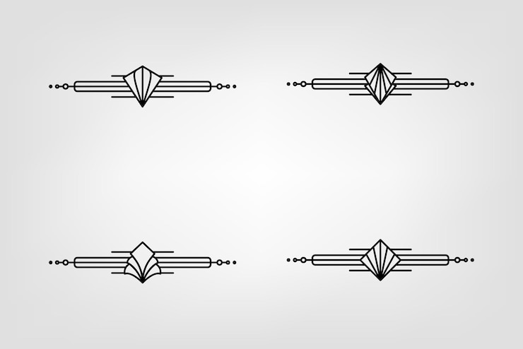 Vector frontera de línea art deco marcos de oro árabes modernos líneas decorativas fronteras y elementos de diseño vectorial de marco de etiqueta de oro geométrico