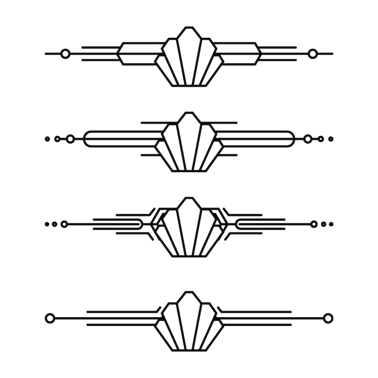 Vector frontera de línea art deco marcos de oro árabes modernos líneas decorativas fronteras y elementos de diseño vectorial de marco de etiqueta de oro geométrico