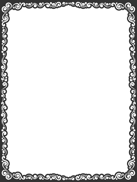 Frontera de marco decorativo ornamental negro simple vector