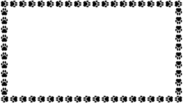 Vector frontera del marco con impresión de pata de leopardo