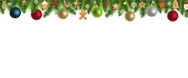 Frontera de Navidad con ilustración de juguetes de Navidad