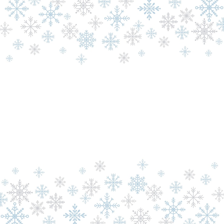 Vector frontera o marco con copos de nieve en la parte superior decoración de ilustración de invierno imitación de marco de navidad de nieve