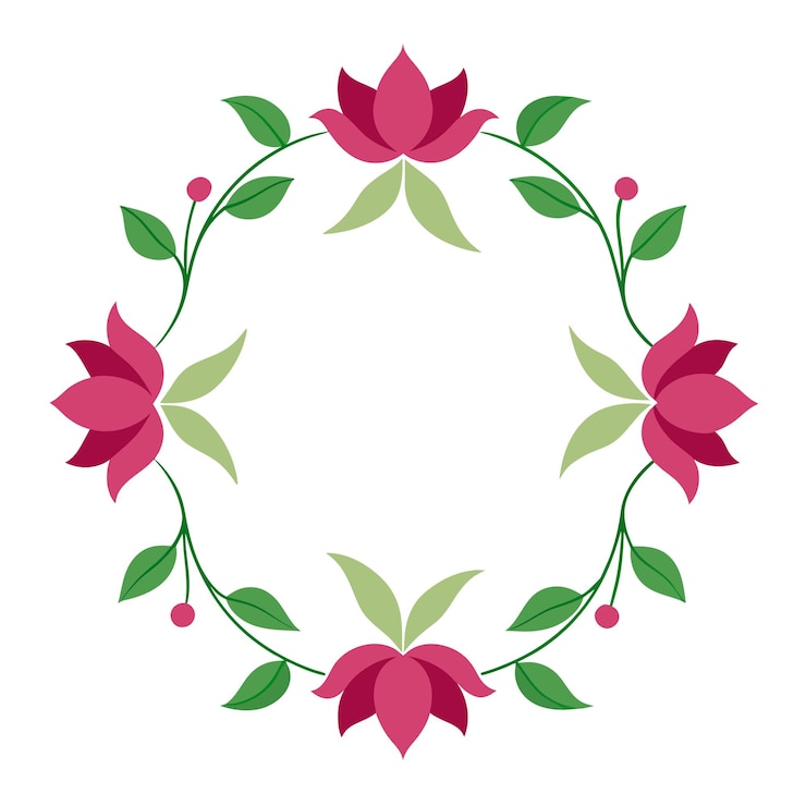 Vector frontera de patrón floral con ilustración vectorial de detalles minimalistas