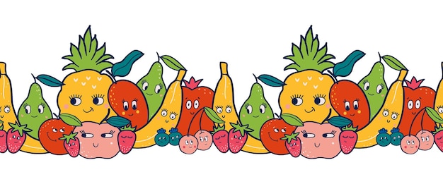 Frontera de una serie de fiestas de frutas