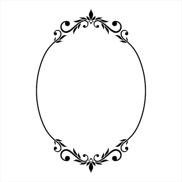 Vector frontera vectorial del marco ornamental oval