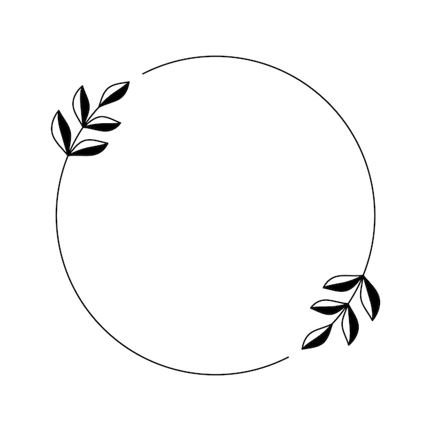 Fronteras dibujadas a mano hojas y flores invitación de boda y tarjetas