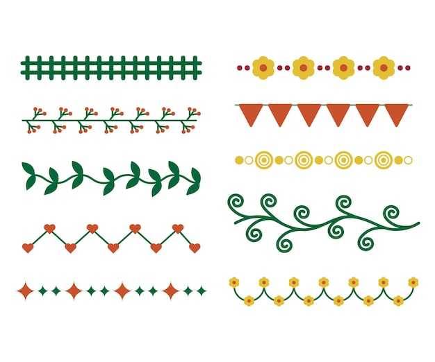 Fronteras y divisores decorativos variedad elegante colección de adornos