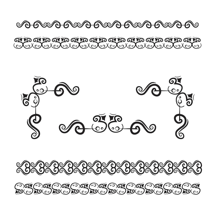 Fronteras étnicas decorativas establecidas en la colección de estilo boho