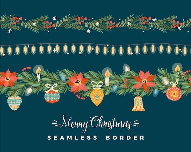 Fronteras inconsútiles de Navidad y feliz año nuevo.