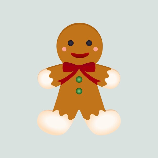 Frosted Gingerbread Man Holiday vector diseño gráfico