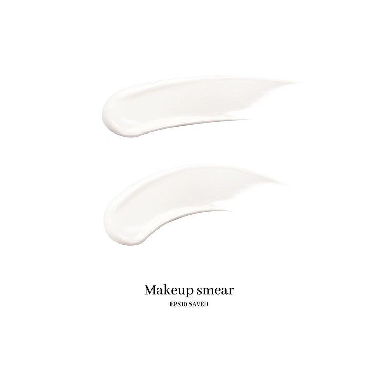 Vector frotis de crema cosmética aislado en blanco