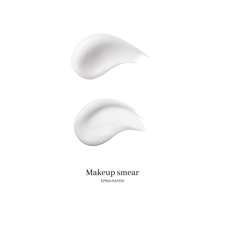 Vector frotis de crema cosmética aislado en blanco