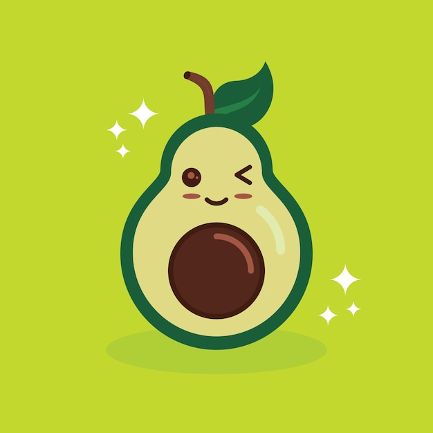 fruta de aguacate linda y expresiva