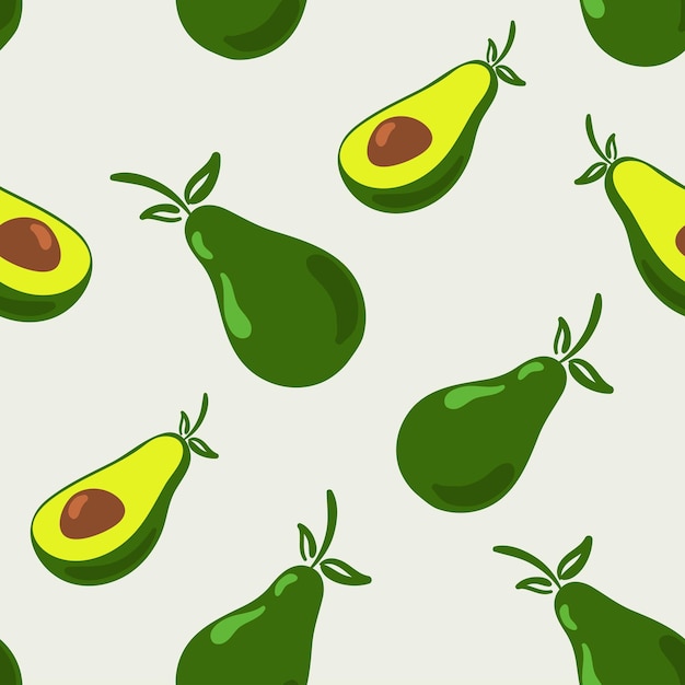Fruta aguacate vector de patrones sin fisuras