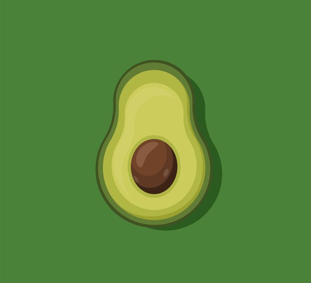 Fruta de aguacate vectorial plana aislada sobre fondo de color