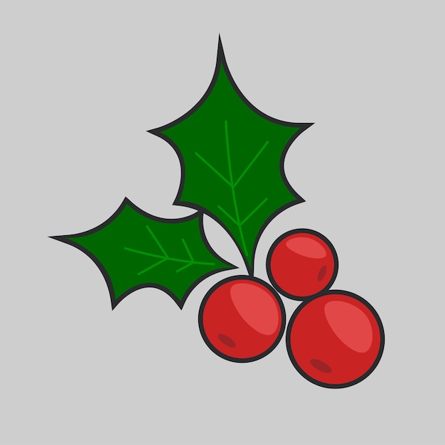 fruta de cereza con diseño vectorial plano de contorno