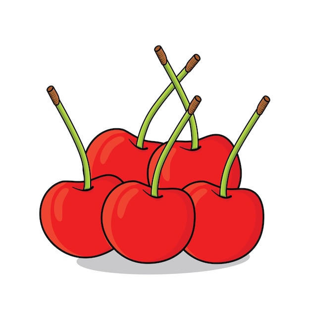 Fruta de cereza fruto de cereza dulce icono de cereza roja vector de cerezas maduras