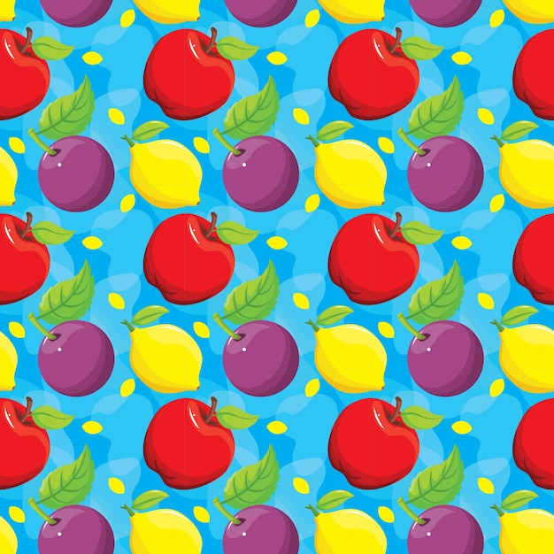 Vector fruta de colores sin patrón