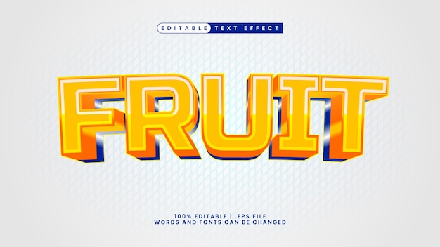 Fruta con efecto de texto 3d