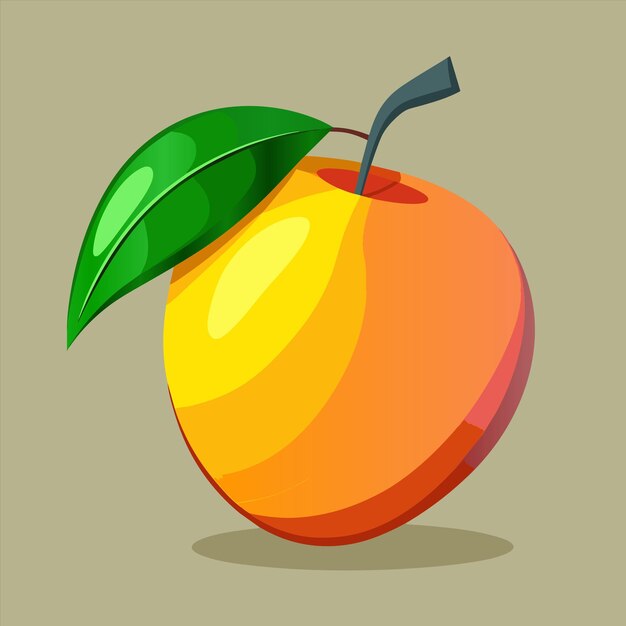 una fruta con una hoja verde en ella