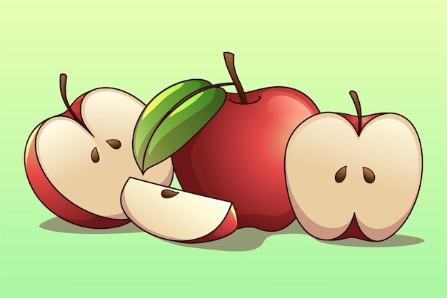 fruta ilustración manzana