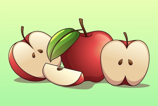 Vector fruta ilustración manzana