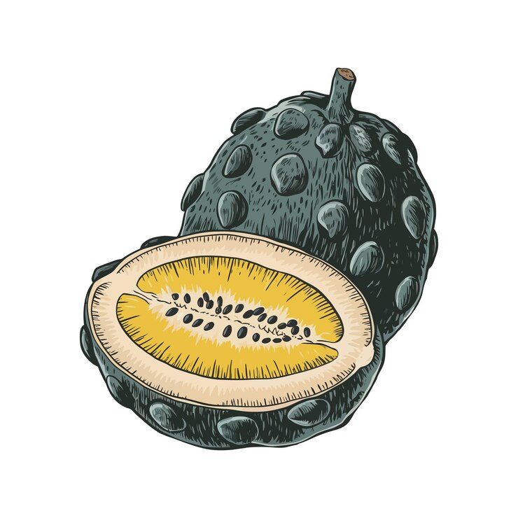 Vector fruta de jenipapo con una ilustración de fondo blanco