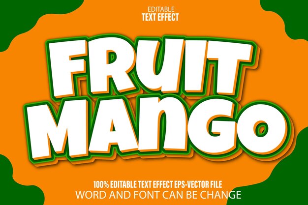 Fruta Mango Efecto De Texto Editable Estilo De Dibujos Animados