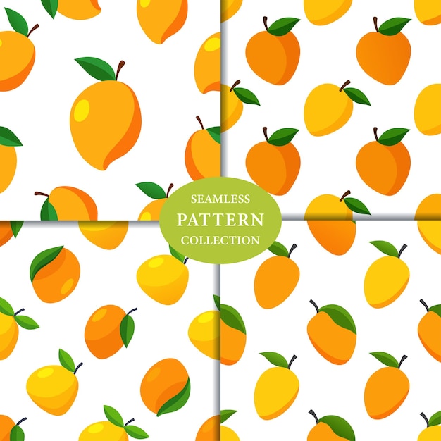Fruta de mango Patrón sin costuras Diseño de fondo
