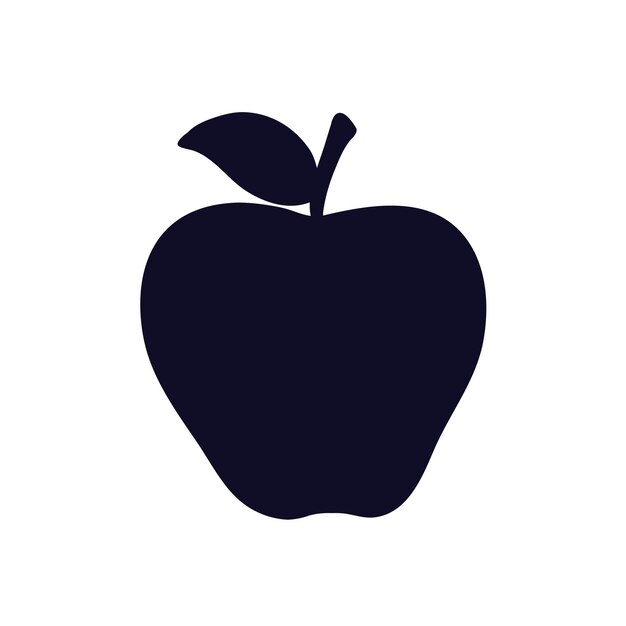 Fruta de manzana roja brillante Ilustración vectorial del concepto del icono de dibujos animados