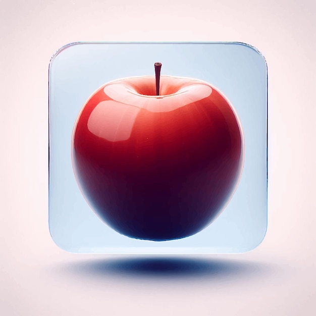 Vector fruta de manzana roja sobre un fondo blanco