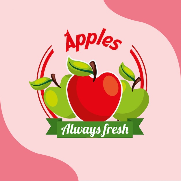 fruta manzanas siempre emblema fresco