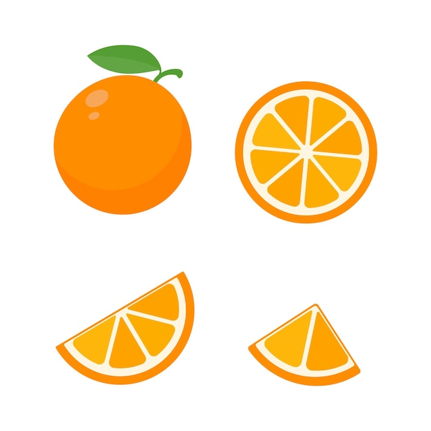 Vector fruta de naranja dulce.